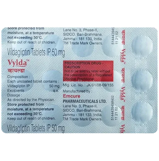 vylda 50mg tablet 15's